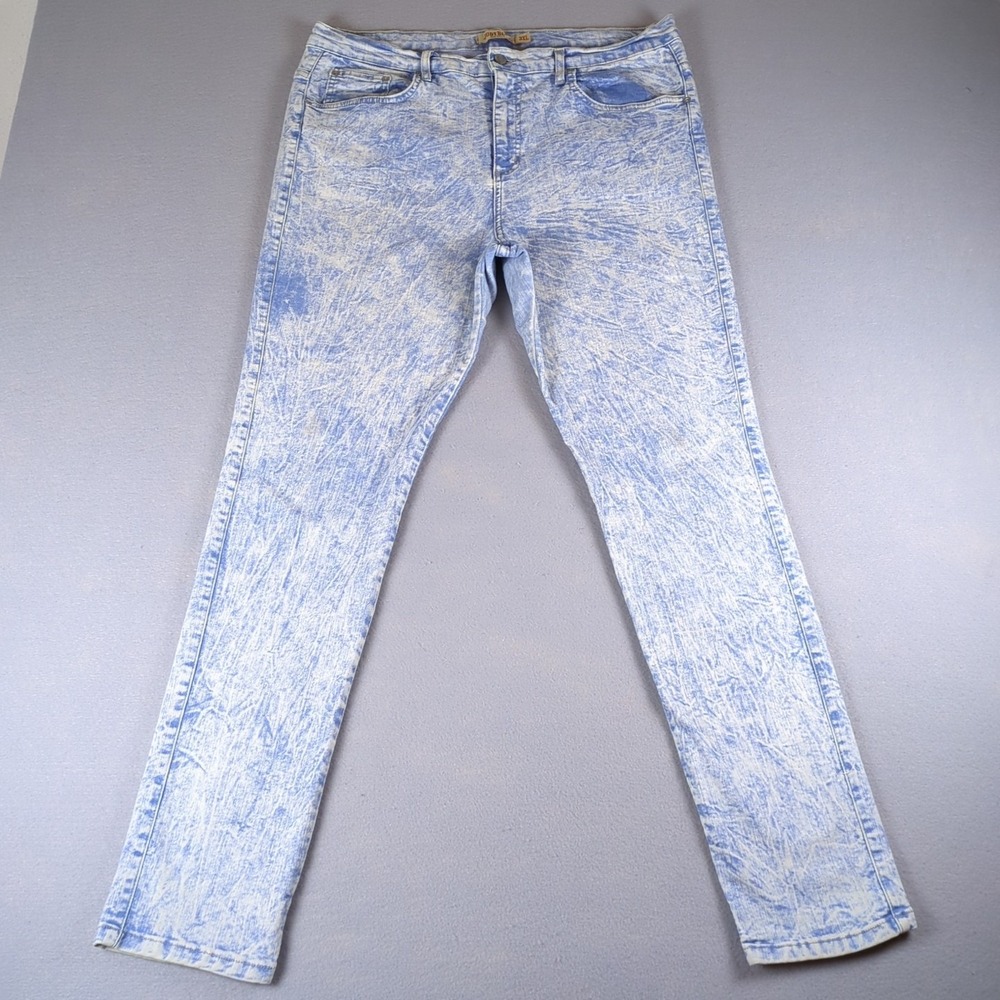Judy Blue Jeans Womens 3XL 34x30 Blue Acid Wash Stretch High Rise Slim Straight
